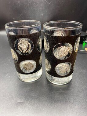 Libby Glass Textured Gold Coin Glasses